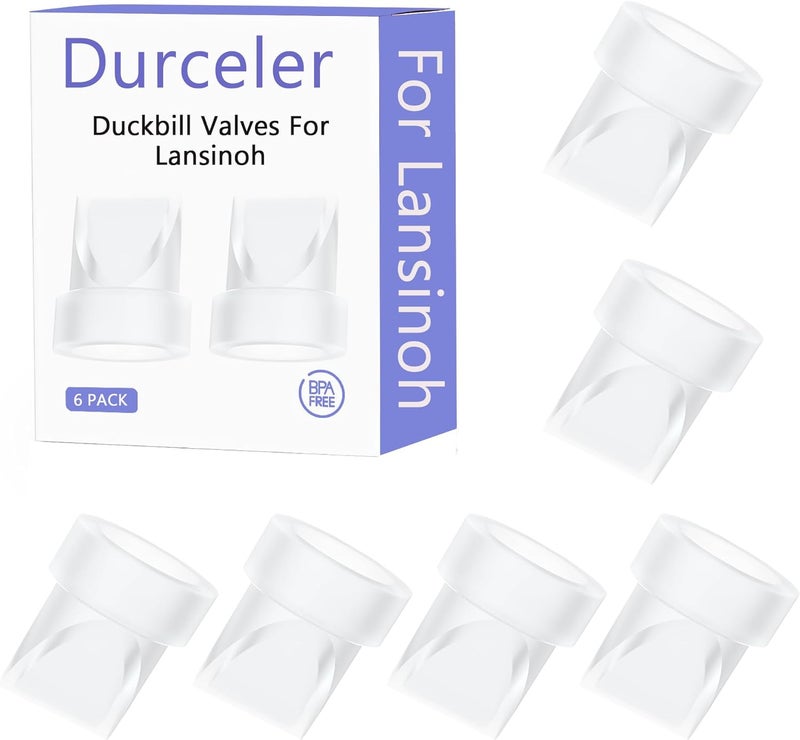 Durceler Replacement 6 Piece Duckbill Valves/Duck Bill Valve Compatible with Lansinoh Breast Pump Part, Use with Signature Pro/Smartpump/Manual Pumps, Accessories Made by , Pump Parts - Image 1